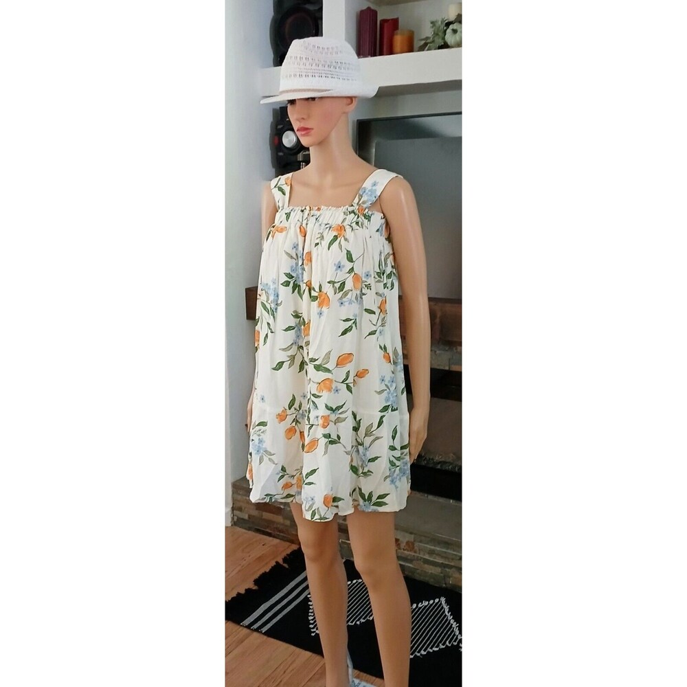 Babydoll Sundress Cottage Coastal Boho Shabby Eco Vero Fiber Beachy Dress Medium - Picture 5 of 16